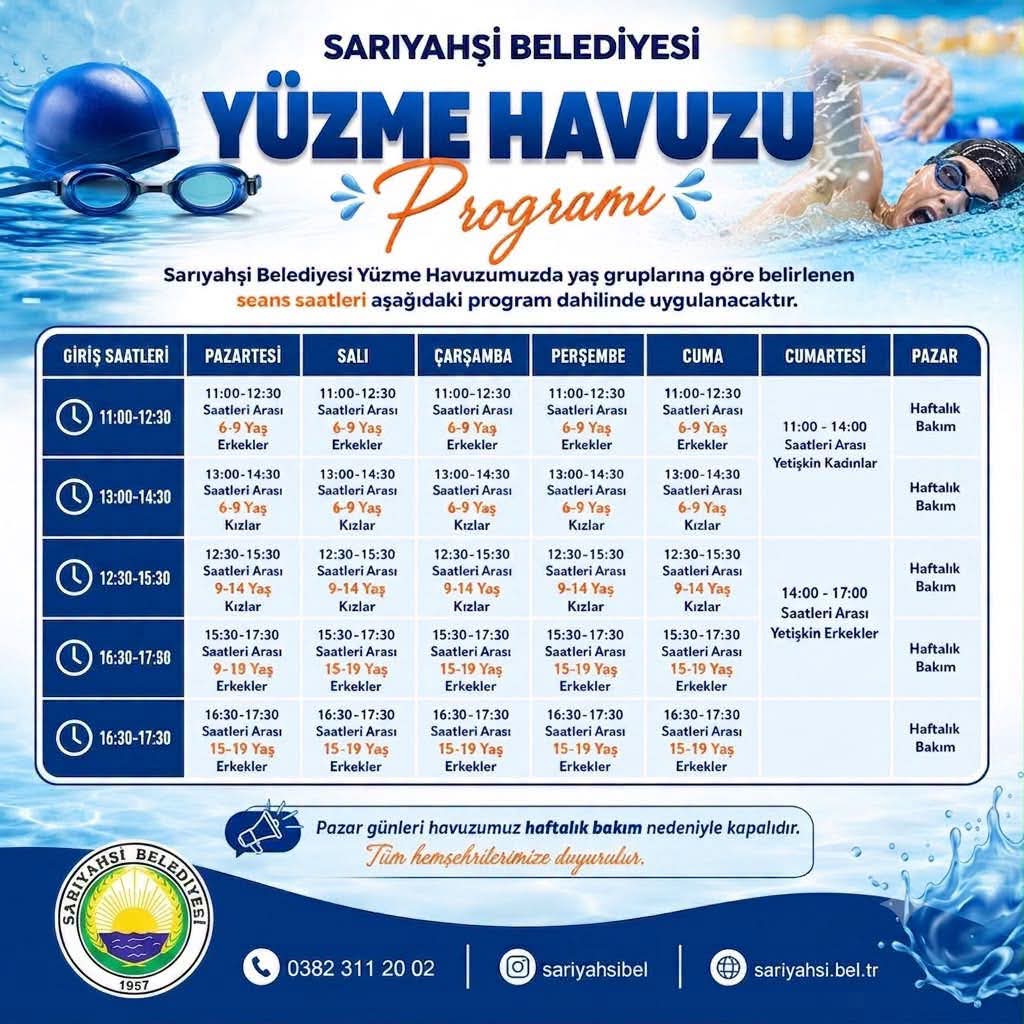 Yüzme Havuzu Seans Programı 
